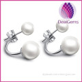 New Style 925 Sterling Silver Double Shell Pearl Earring